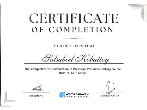 Certificate: Premiere Pro video editing