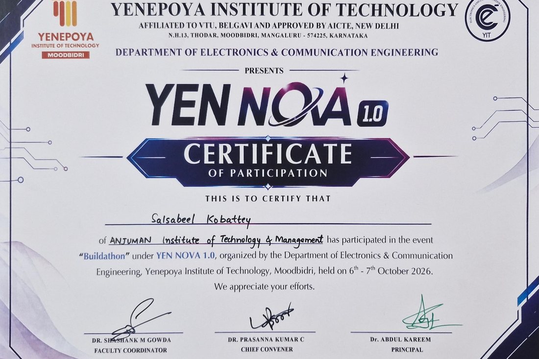 Certificate of participation.